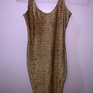American Apparel Nylon Tricot Leopard Dress